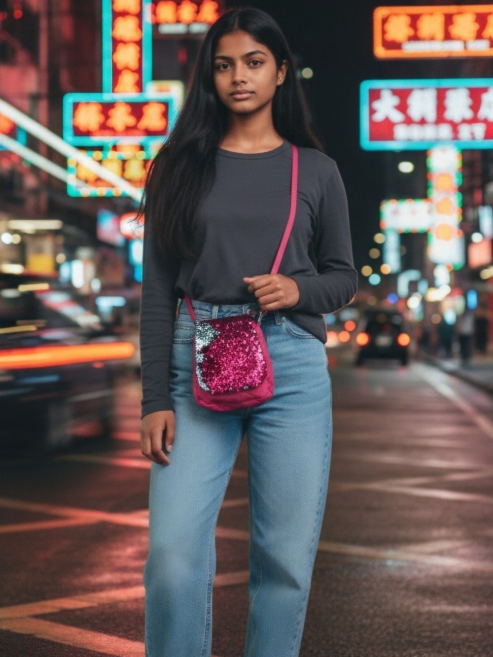 Two-Toned Sequin Mini Crossbody Bags